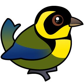Cute Gold-ringed Tanager by Birdorable