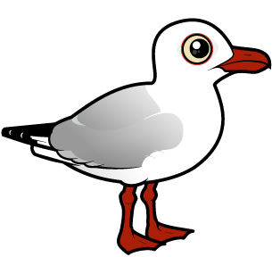 Cute Silver Gull by Birdorable