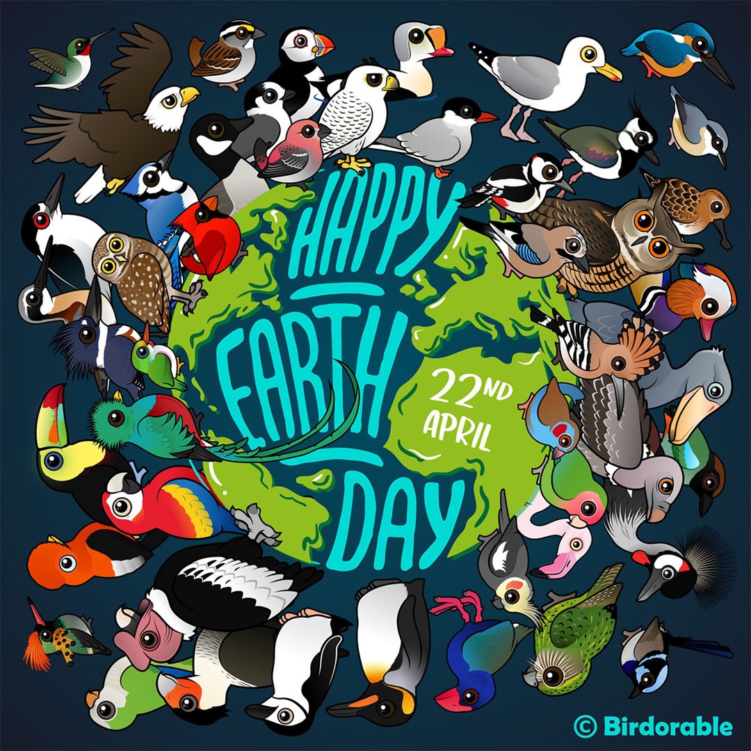 Earth Day Global Birdorable Birds Shareable Graphic by Birdorable